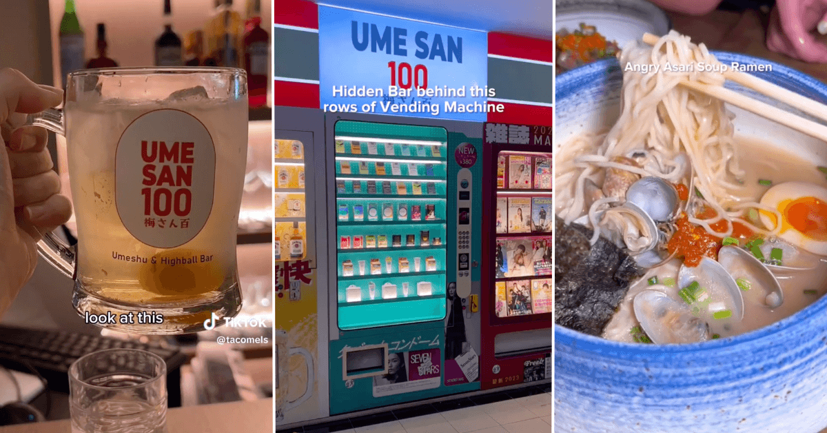 composite image of food and drinks at ume san 100