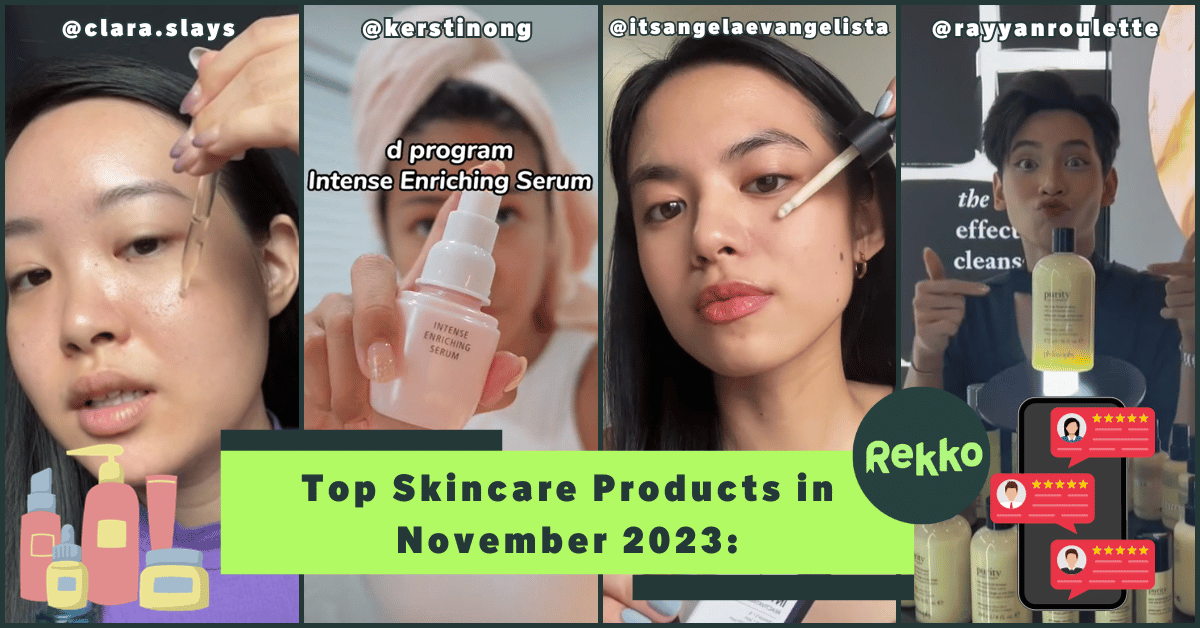Composite image of the top skincare products of November 2023