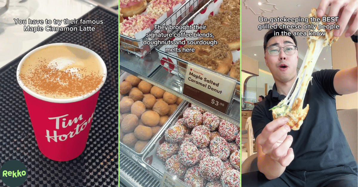 Composite image of Tim Hortons products in Singapore